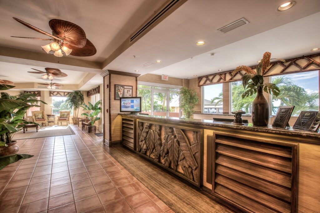 Lovers Key Resort lobby and common area